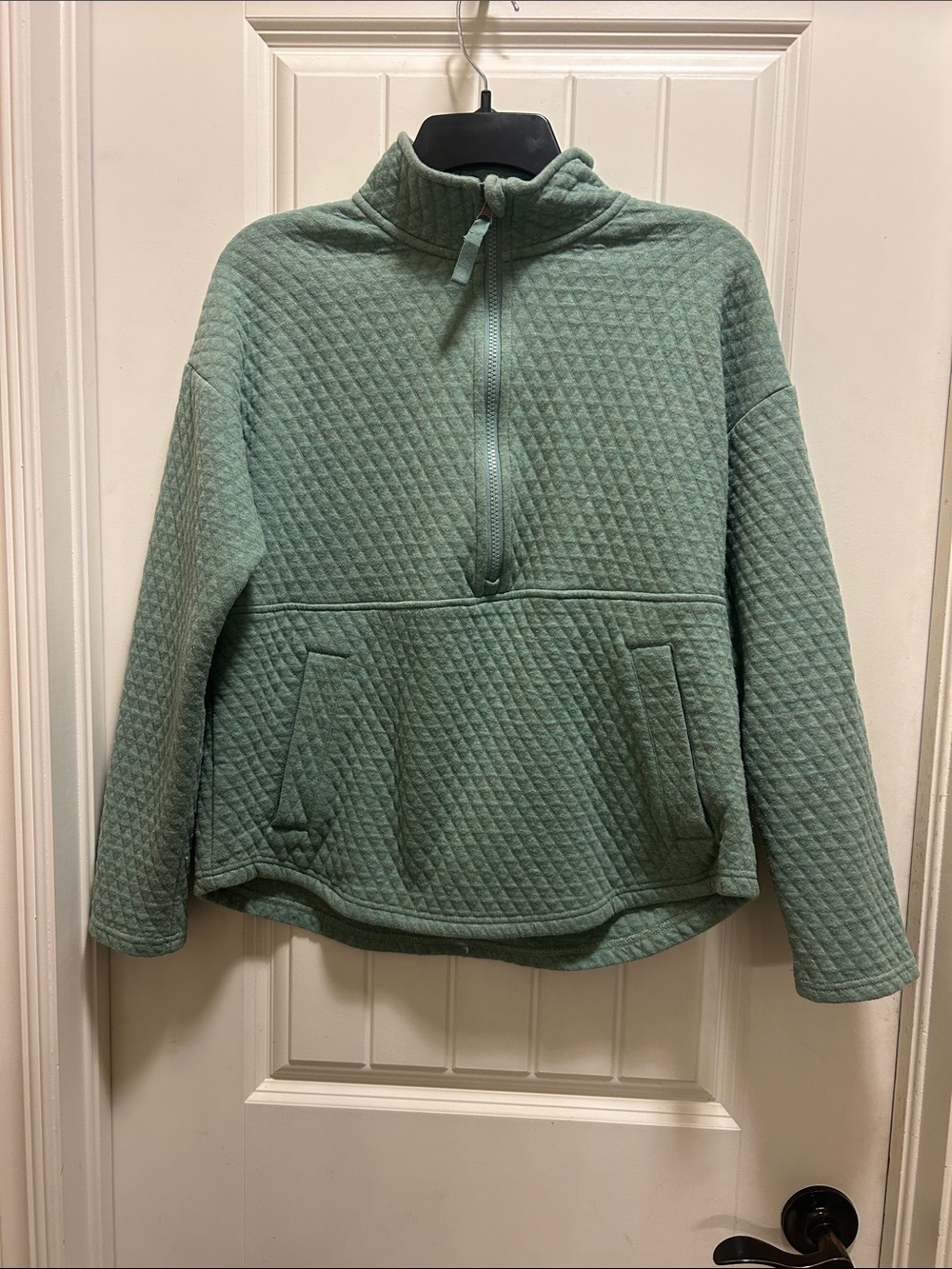Eddie Bauer Quilted Half-Zip Pullover in Sage